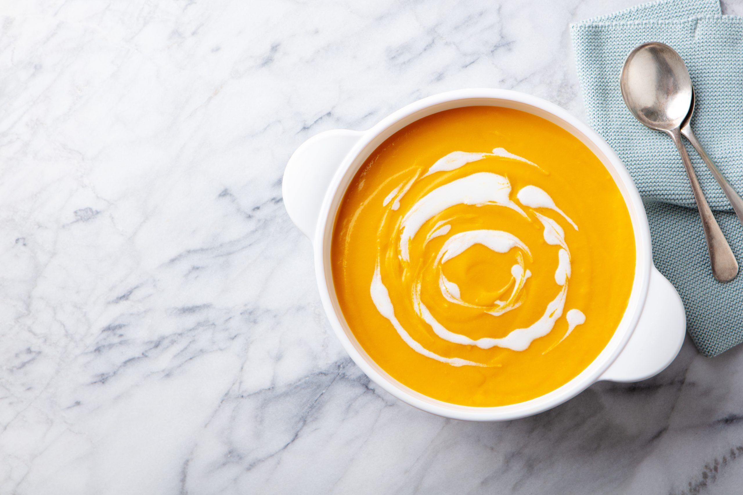 Butternut Squash Soup with Caramelized Red Onion