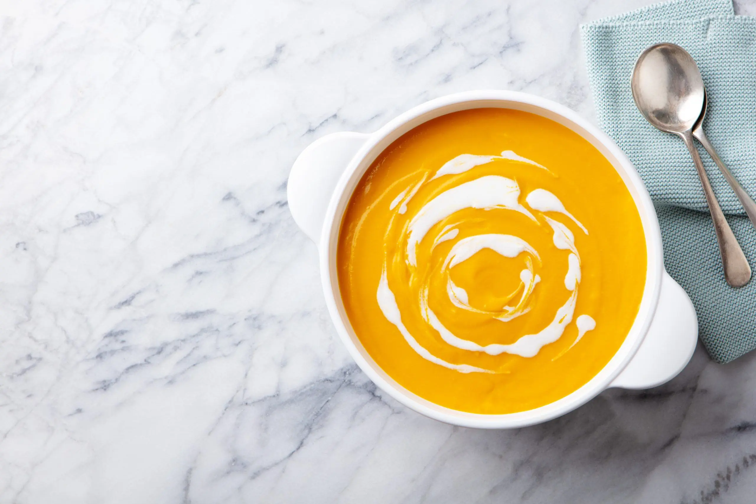 Butternut Squash Soup with Caramelized Red Onion