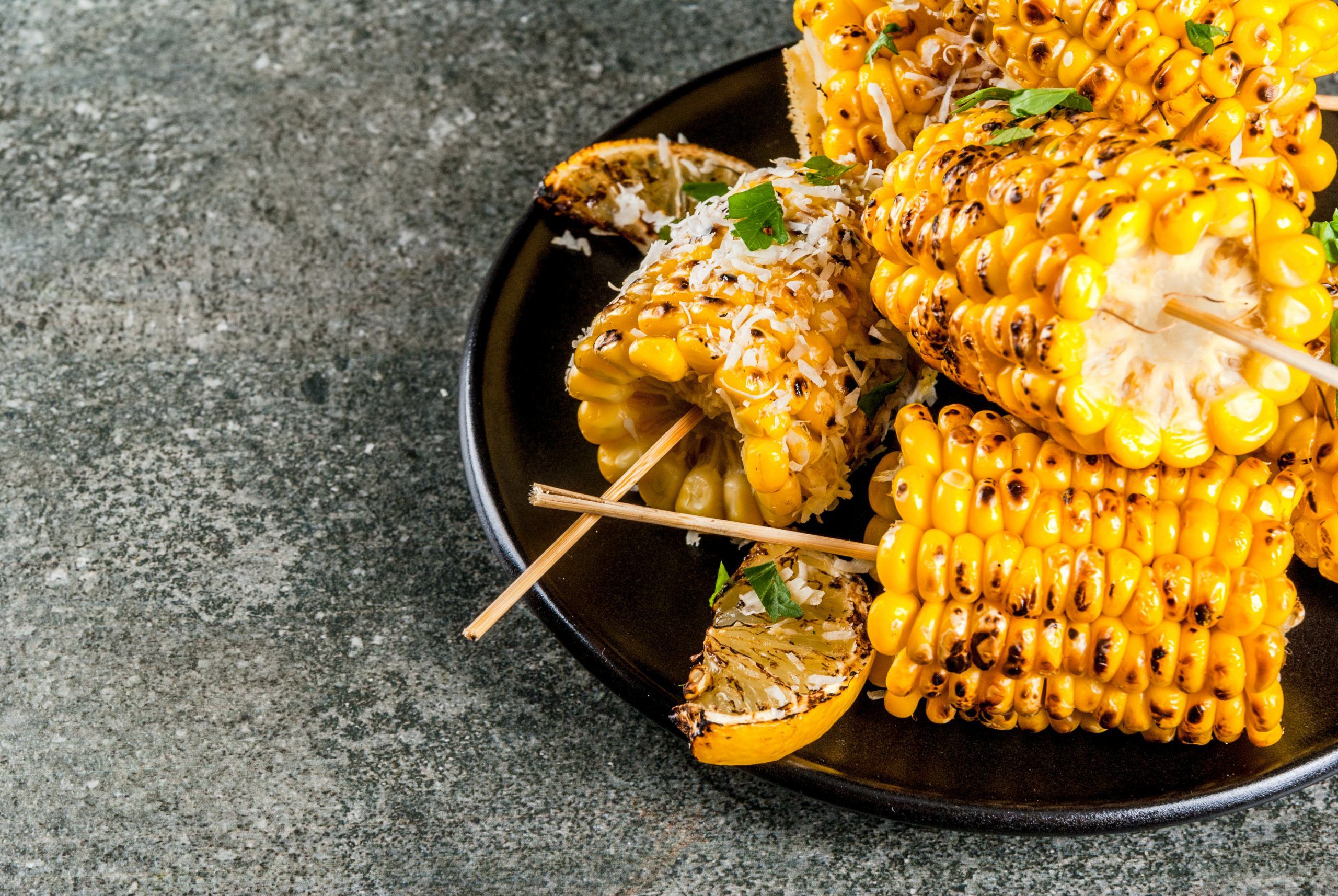 Grilled Corn with Sweet Lemon & Red Pepper Glaze